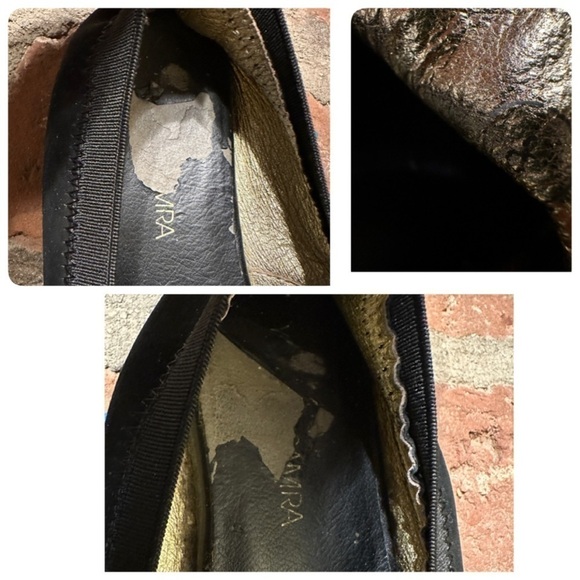 Yosi Samra Calf Loafers Size 8 Brown Black Cream Foldable Fla - Picture 15 of 16